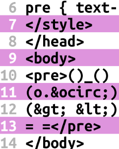 ASCII hamster in HTML code.